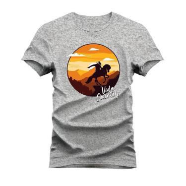 Imagem de Camiseta Estampada Algodão Confortável T-Shirt Vida Country Montanhas-Unissex