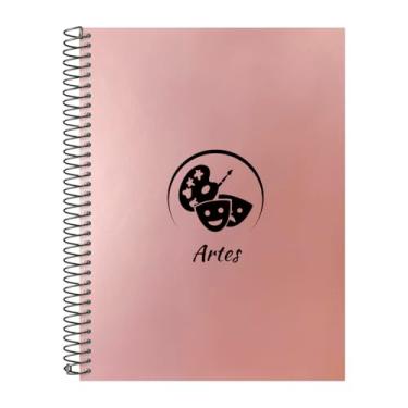 Imagem de Caderno Universitário Espiral 15 Matérias Profissões Artes (Rosê Gold)
