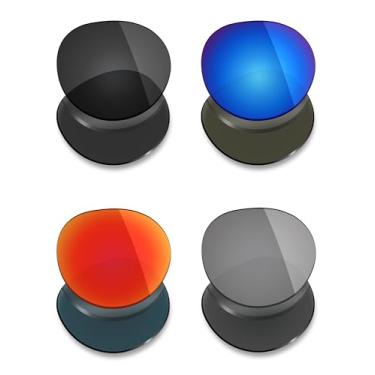 Imagem de Mryok 4 pares de lentes polarizadas de substituição para óculos de sol Ray-Ban RB2180F 51 mm – Stealth preto/vermelho fogo/azul gelo/titânio prateado