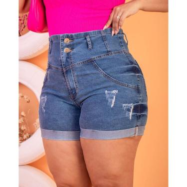 Imagem de Shorts Jeans Plus Size Botões Com Lycra Dolce Sedutti