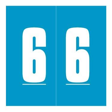 Imagem de Doctor Stuff - File Folder Labels, Number 6, IFC CL3300 Match System #3 - AFNM Series Chart Stickers, Blue, 1-7/8" x 1-7/8", #6, 500/Roll