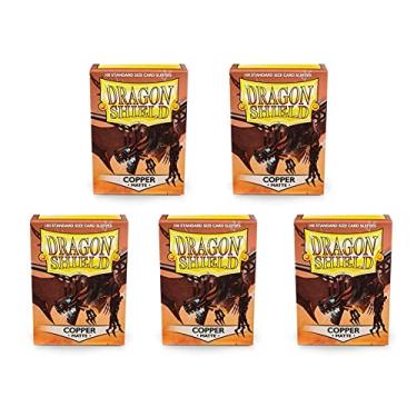 Imagem de 5 Packs Dragon Shield Matte Copper Standard Size 100 ct Card Sleeves Value Bundle!