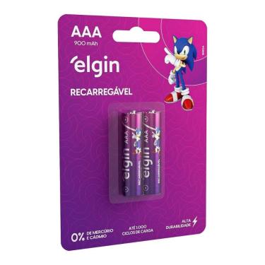 Imagem de Pilha Recarregável AAA Elgin 1,2V 900MAH 2 Unidades