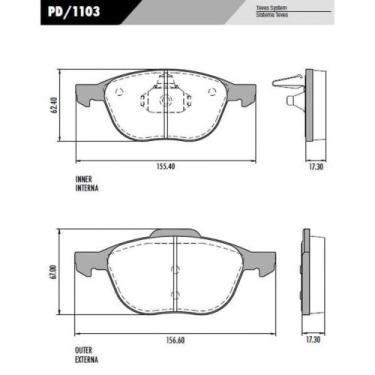 Imagem de PASTILHA FREIO DIANTEIRA para FOCUS 1.6/ 2.0 08/09 ECOSPORT  - FRAS-LE