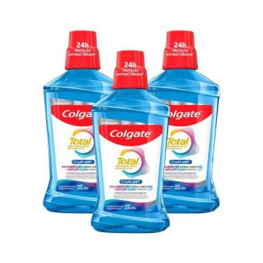 Imagem de Kit 3 Enxaguante Bucal Colgate Total 12 Clean Mint 500ml