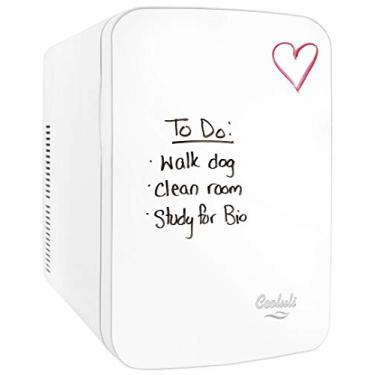 Imagem de Cooluli Mini Geladeira Vibe para Quarto - com Quadro Branco Magnético Frontal Frio - Geladeira Pequena Portátil de 15 L para Viagens, Carro e Mesa de Escritório - Refrigerador e Aquecedor