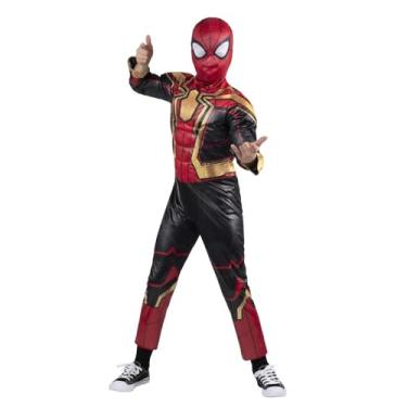 Imagem de Jazwares SPIDER MAN Integrated Suit No Way Home Marvel Kids Boys Youth Halloween Cosplay Costume (Light Up Chest, Medium)