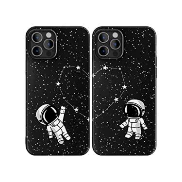 Imagem de Cavka Capa de telefone combinando compatível com - iPhone 15 Pro - para casais, melhores amigos, melhores amigos, astronautas fofos, espaço para namorada, namorado, ele, aniversário dela, constelação