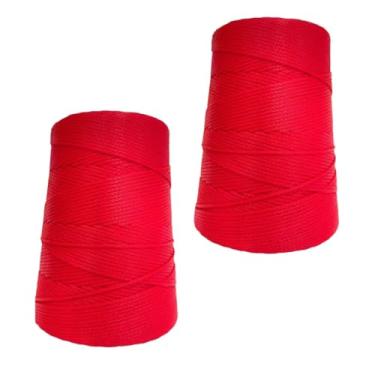 Imagem de Kit 2 unidades Fio Nautico Rayontex crochê artesanato 500gr. 2,5mm (Tomate)