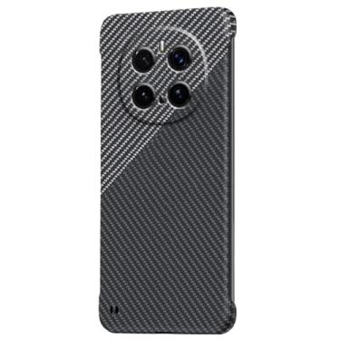 Imagem de HAO RIYLN Capa à prova de choque para Honor Magic 7 Pro/7, capa de textura de fibra de carbono, proteção total para lentes antiarranhões, fina, sem bordas, capa rígida, prata, 7Pro