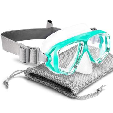Imagem de OMGear Óculos de natação infantil com cobertura de nariz alça de tecido máscara de mergulho para crianças (4-16) equipamento de mergulho juvenil máscara de natação de silicone anti-arranhões