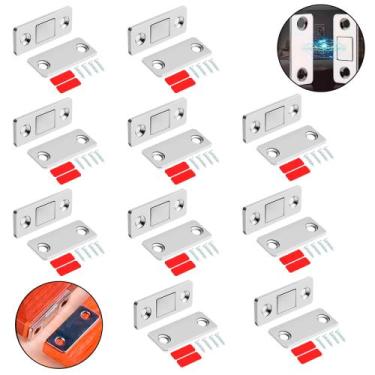 Imagem de 10 Trava Porta Fechadura Magnética Armário Gaveta Móveis Kit - Things 
