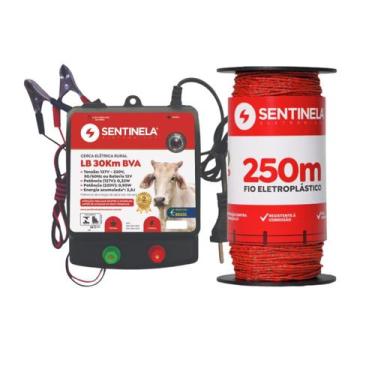 Imagem de Kit Eletrificador Cerca Rural Lb 30km + Cabo 250m - Sentinela