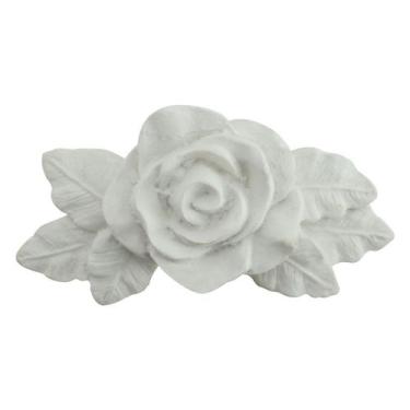 Imagem de Botão Rosa com Folha G 10x5,5 R0159 - ATACADÃO DO ARTESANATO MDF