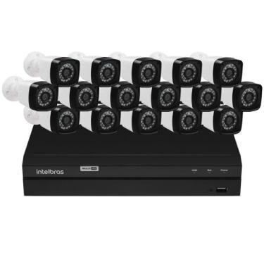 Imagem de Kit Dvr Intelbras 16 Canais H.265 16 Câmeras Full Hd 2mp 20m