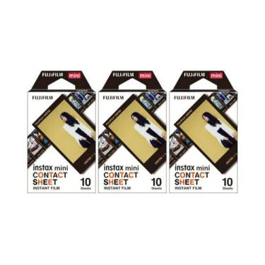 Imagem de Fujifilm Pacote de filme instantâneo Instax Mini 40 folhas de contato (pacote com 3 e 30 exposições) (3 itens)