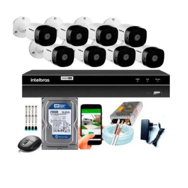 Imagem de Kit Cftv 8 Câmeras De Segurança Intelbras Multi Hd 720p E Dvr Mhdx 120