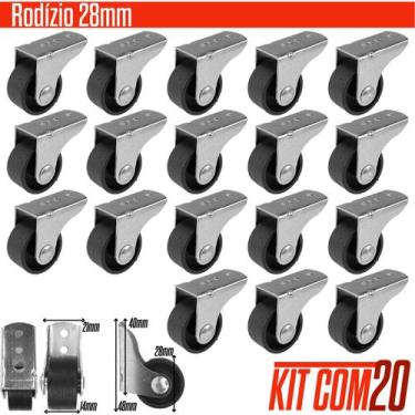 Imagem de KIT 20 PEÇAS Rodinhas rodizio fixa cama box Bicama auxiliar sofa retra