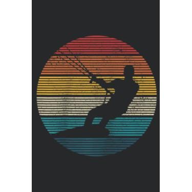 Imagem de Kitesurfing Kiteboarding Kitesurf Vintage Kite Surfer Gift Raglan Baseball Family: Lined Journal Notebook To Do Schedule, Medium 6x9 Inches, 100 Pages, Printed Cover