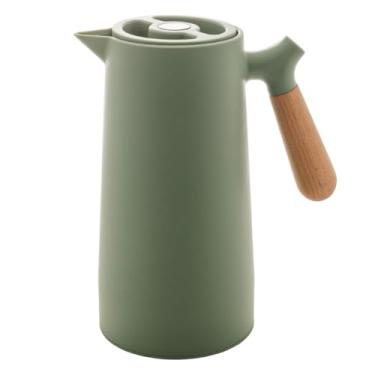 Imagem de Garrafa Térmica de Café Com Cabo de Madeira Nórdica de Plástico 1L Jarra Para Água e Chá - Tubarão Stores.