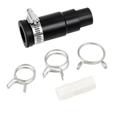 Imagem de 1 conjunto de conector de mangueira de drenagem com 1 conector de entrada e 1 braçadeira de mangueira e 3 braçadeiras de mola, adaptador de mangueira de drenagem de lava-louças compatível com