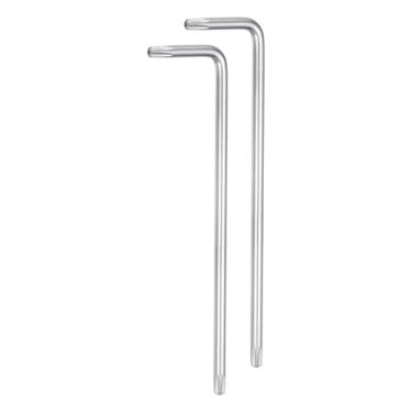 Imagem de HARFINGTON 2 chaves Torx Star à prova de adulteração T15 9,7 cm de braço longo em forma de L ferramenta de reparo de aço carbono para reparo de carro, bicicleta, motocicleta, tom prateado
