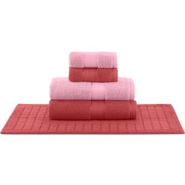 Imagem de Jogo De Toalha Banho 5 Peças Teka Premium 100% algodão (VERMELHO, COLEÇÃO DUOMO 520 G/M²)