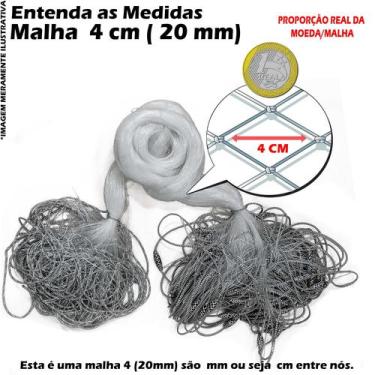 Imagem de Rede Redinha Pesca Pronta Lambari Malha 4 (20mm) 20 Metros 1,52m Altur