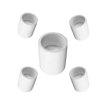 Imagem de Kit 5 Un Luva de Encaixe P/ Eletroduto 1/2pol - MAXIDUTOS, BRANCO