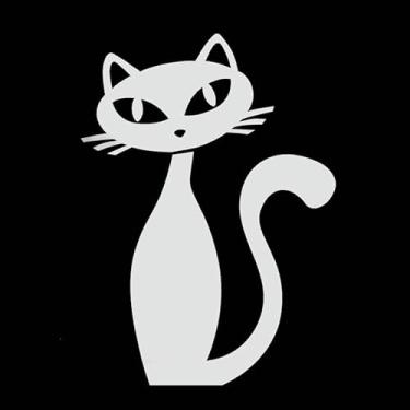 Imagem de Adesivo gato cozinha geladeira armário (Branco)