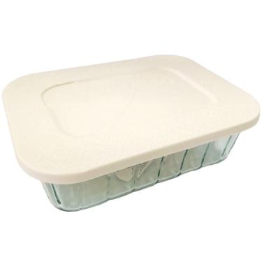 Imagem de Pote de Vidro Retangular com Tampa 1L Natural - Vitazza