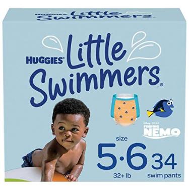 Imagem de Fraldas de natação Tamanho 5-6, Huggies Little Swimmers Fraldas Descartáveis de Natação, Grande, 34 Ct