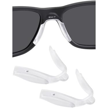 Imagem de BLAZERBUCK Almofadas de nariz de substituição para óculos Oakley Airdrop MNP OX8121, Ajuste de ponte alta padrão transparente + transparente
