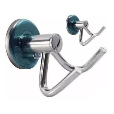 Imagem de Gancho Duplo para Banheiro em Aço Inox, Suporte de Parede, Acabamento Cromado