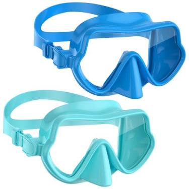 Imagem de W WSTOO Óculos De Natação De Silicone Completo Com Proteção Nasal, Máscara De Mergulho Com Snorkel De Vidro Temperado Antirreflexo Com Vista Panorâmica E Antiembaçante E Vazamento Para Natação, Mer