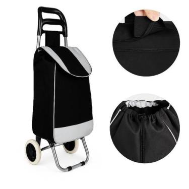 Imagem de Carrinho Dobrável Feira Mercado Multiuso Bolsa Impermeável Com Rodas 3