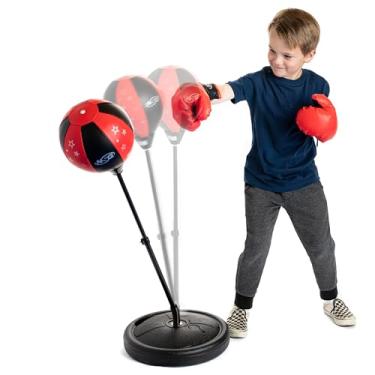 Imagem de NSG Punching Bag and Boxing Gloves Set for Kids - Freestanding Base Punching Ball with Spring Loaded Height Adjustable Stand, Junior Boxing Gloves, and Hand Pump - Ages 3+