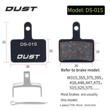 Imagem de Pastilhas De Freio a Disco Para Ciclismo De Poeira M315 M355 Mt200 Xt 