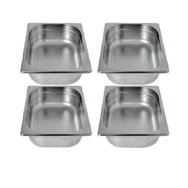 Imagem de Kit de 4 Cubas Gastronômicas Sem Tampa Inox 1/2 100mm - Zepper