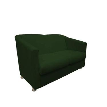 Imagem de Namoradeira Tila Decorativa Suede Verde 2 Lugares Pés Cromado Ms Decor