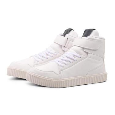 Imagem de Botinha Cano Alto Feminino Esportivo Casual Confortável - Nalma, Branc