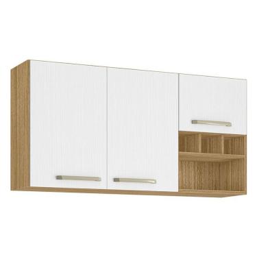 Imagem de Armário Aéreo Ametista 3 Portas E 3 Garrafas 120 Cm Freijó Supremo - Kits Paraná