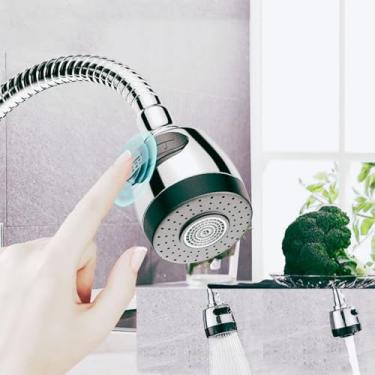 Imagem de Torneira Gourmet de Parede Inox com Chuveiro 360°, Inox Prata, Luxo para Cozinha, Alta Pressão, Giratória, Econômica, Design Moderno