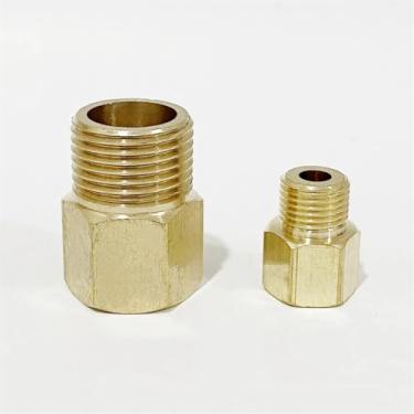 Imagem de Conector redutor de tubo de latão com rosca macho M8 M10 M12 métrica fêmea para 1/8" 1/4" 3/8" BSP, adaptador de manômetro, M10x1 F, 1l8 BSP M
