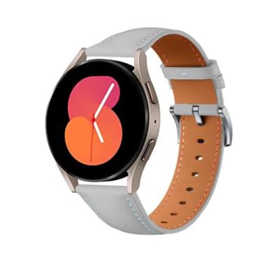 Imagem de HUANLONG Pulseiras de relógio de couro de 18 mm compatíveis com Garmin venu 3s/Forerunner 265s/Vivoactive 4S/Vivomove 3S, Huawei Watch GT4 de 41 mm, pulseira Fossil Gen 6 feminina e masculina, cinza