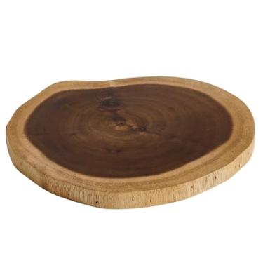 Imagem de Cole Wheeler Tábua de corte de madeira sólida de acácia - bloco rústico de madeira - frutas, vegetais, carne - resistente ao calor - lavar à mão apenas 43 x 2 x 20 cm