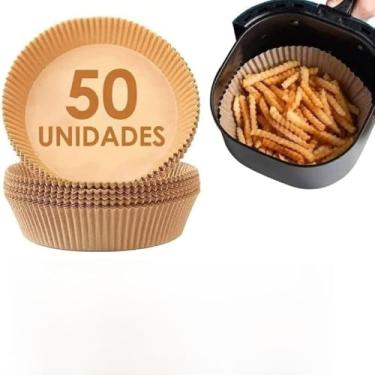 Imagem de Forma de Papel Descartável para Airfryer BDK HOME® 50 unidades redonda – Forro de Papel Antiaderente e Protetor para Fritadeira Elétrica