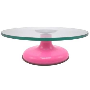 Imagem de Bailarina De Vidro Giratória Para Bolos Confeitaria Alira Home, Rosa