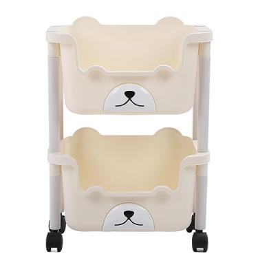 Imagem de Carrinho de armazenamento Rolling Utility Cart Plataforma móvel Bookshelf Stuteshel (2 Nível)