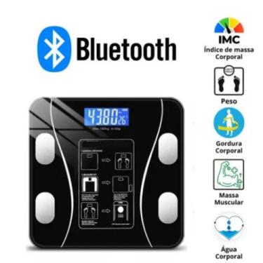 Imagem de Balança Digital Bluetooth Com Conexão Bluetooth Cor Preta - Lippin